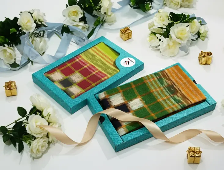Eco-friendly cultural gift hamper with handwoven Sambalpuri cotton products