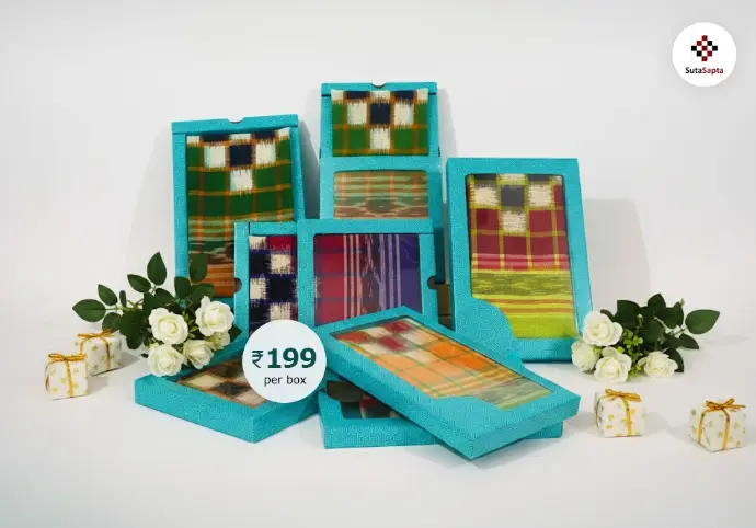 Luxury Sambalpuri handloom return gift set for weddings and special occasions