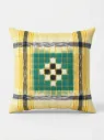 Sambalpuri Ikat Handwoven Cushion Cover (18x18) – Light Yellow - Pasapalli Design