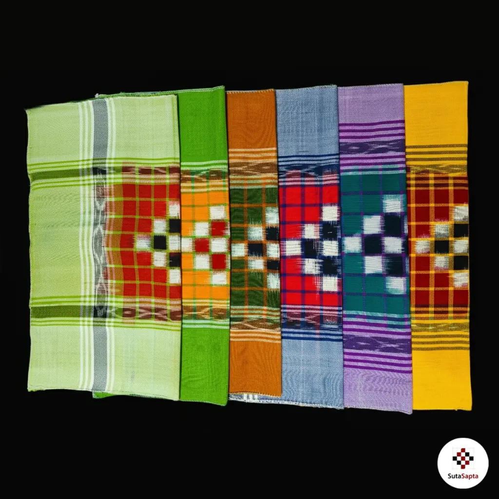 6-Piece Set Sambalpuri Handkerchiefs Pasapalli Rumal | 19x19 inch Size | Interlocked Edges | Delivery Pan India